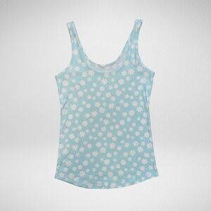 New Without Tags Light Blue Flower Tank Top